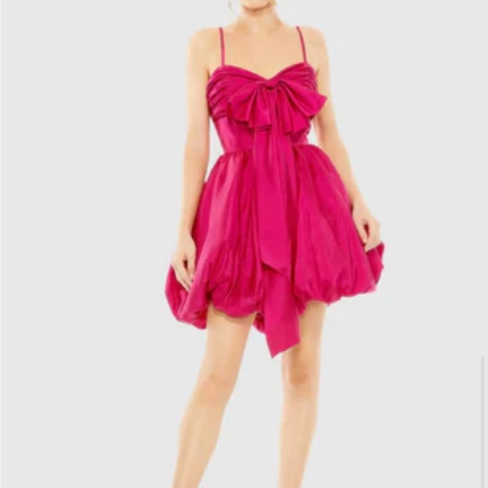 Mac Duggal Bow Bubble Mini Dress